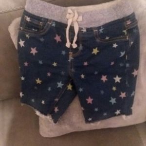 Girls denim shorts with stars